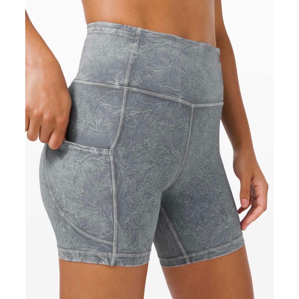 Lululemon Fast and Free Short 6" Non-Reflective Ice Wash Asphalt Grey Size 4 Gym